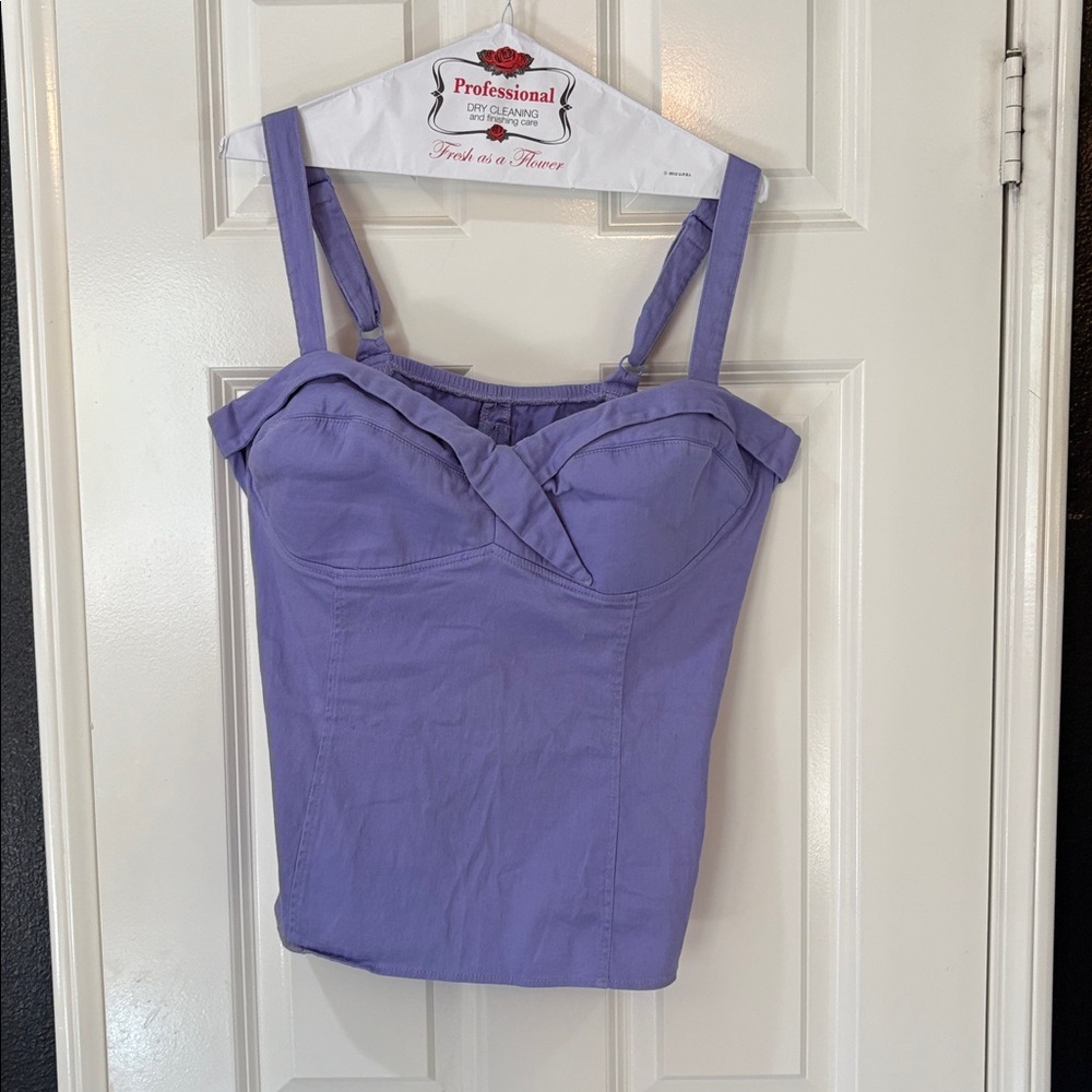Pinup Couture rockabilly Purple lavender Bustier tank Top